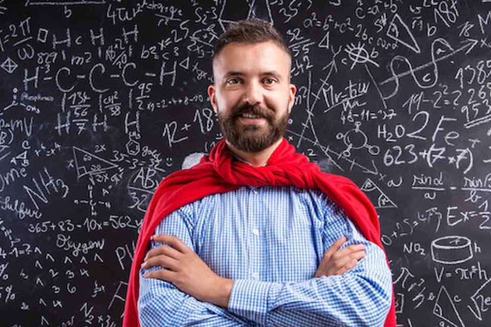 A man with a red superhero cape